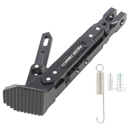 Solid Spare Motorcycle CNC Aluminum Alloy Adjustable Kickstand Foot Side Stand Black