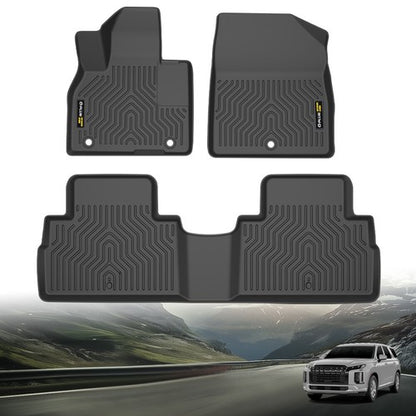 Solid Spare Fit For 20-24 Hyundai Palisade All Weather TPE Floor Mats Protection Liners