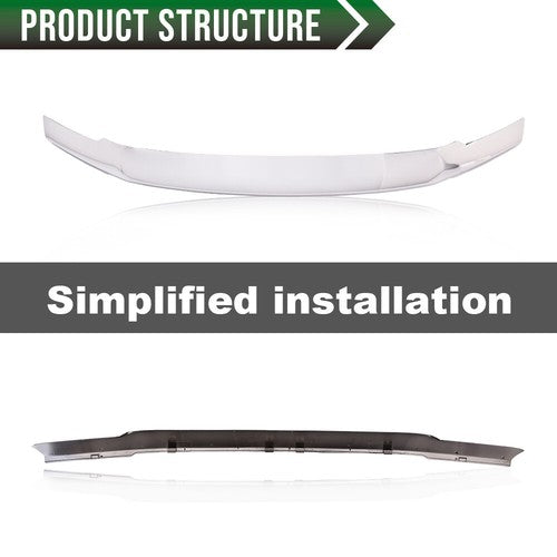 Solid Spare Fit For 2017-2020 Ford F250 F350 Super Duty Hood Deflector Bug Shield Chrome