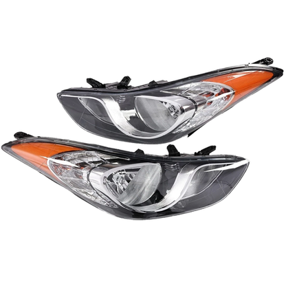 For 2011 2012 2013 Hyundai Elantra Halogen Headlights Headlamps Assembly Pair