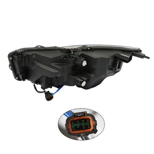 Solid Spare Clear Front Headlight Right/RH Fit For Infiniti Q50 2014-2017 LED w/o AFS Chrome