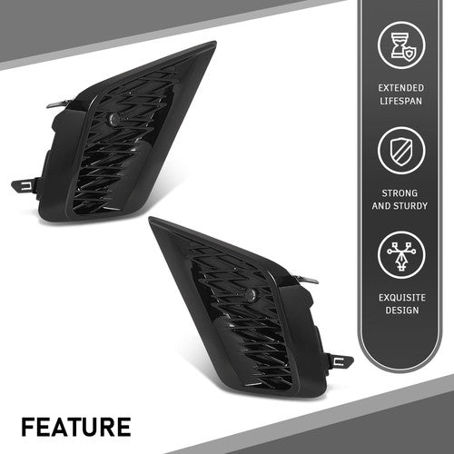 Solid Spare Fit For 18-21 Lexus NX300 F Sport Front Bumper Insert Fog Light Cover Left+Right