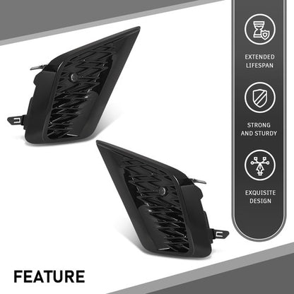 Solid Spare Fit For 18-21 Lexus NX300 F Sport Front Bumper Insert Fog Light Cover Left+Right