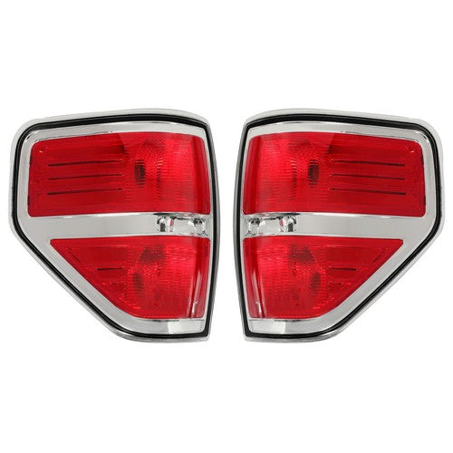 Solid Spare For 2009-2014 Ford F-150 Pickup Truck Rear Tail Lights Brake Lamps Assembly Kit