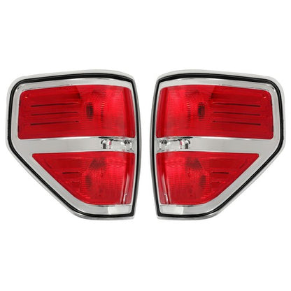 Solid Spare For 2009-2014 Ford F-150 Pickup Truck Rear Tail Lights Brake Lamps Assembly Kit