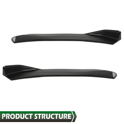Solid Spare Universal Front Bumper Lip Spoiler Splitter Diffuser Winglet Type 2Pcs Black