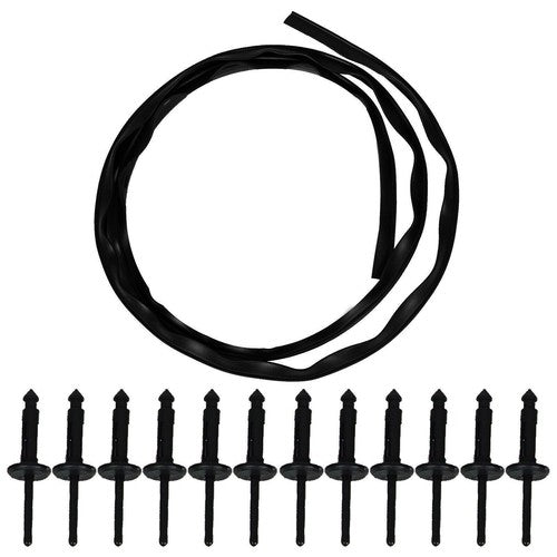Solid Spare Fit For 08-22 Dodge Challenger Front Bumper Hood Weatherstrip Seal w/ Rivets