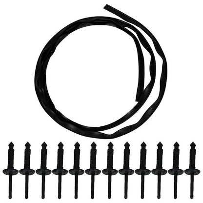 Solid Spare Fit For 08-22 Dodge Challenger Front Bumper Hood Weatherstrip Seal w/ Rivets