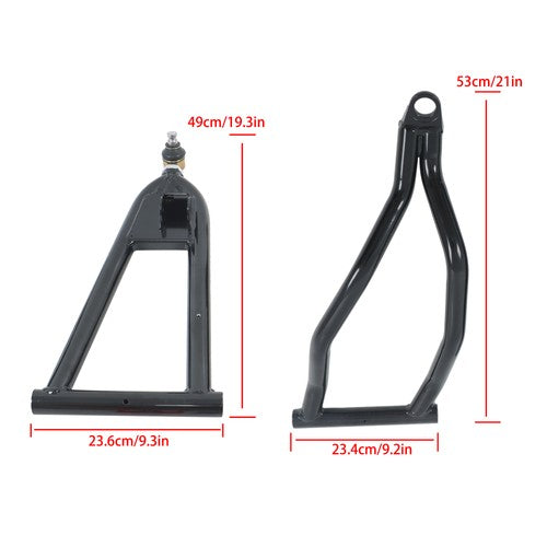 Solid Spare High Clearance 1.5" Forward A-Arm - BLACK For Polaris RZR S 800 / 4 800