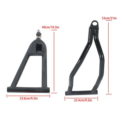 Solid Spare High Clearance 1.5" Forward A-Arm - BLACK For Polaris RZR S 800 / 4 800