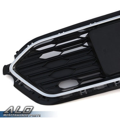 Solid Spare Black Front Bumper Lower Grille W/ Chrome Trim Fit For 2016-2018 Chevrolet Cruze