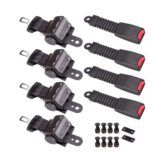 Solid Spare For EZGO/Yamaha/Club Car Golf Cart Seat Belts Lap Set Retractable 4 Sets