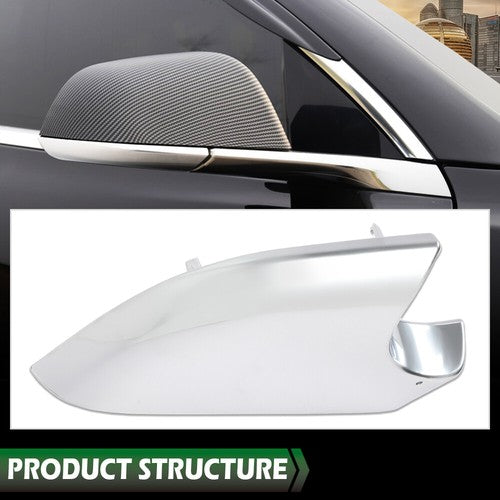 Solid Spare Fit For 2017-2022 Tesla Model 3 Right Side Door Mirror Cover Lower Holder Silver