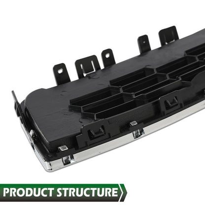 Solid Spare Fit For 2012-2016 Chevrolet Sonic Front Bumper Upper Grille Grill w/ Chrome Trim