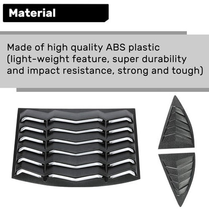 Solid Spare Rear & Side Window Louvers Cover For 2010-2015 2011 2012 2013 2014 Chevy Camaro