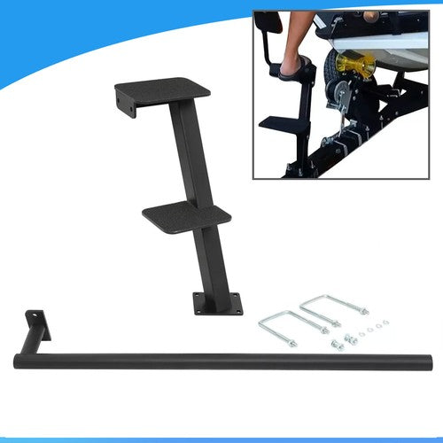 Solid Spare Adjustable Trailer Tongue 2 Steps Dual Steps For Bass Boat Trailer Pontoon Boats