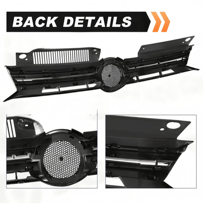 For 2010 2011-2014 VW Volkswagen Golf MK6 GTI Jetta Sportwagen Upper Black Grill