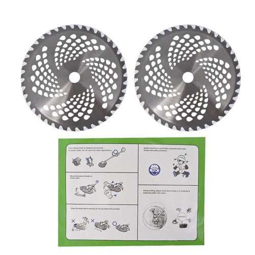 Solid Spare 2 Pack -10" x 40T Carbide Tip Brush Blades  for Cutter, Trimmer, Weed Eater
