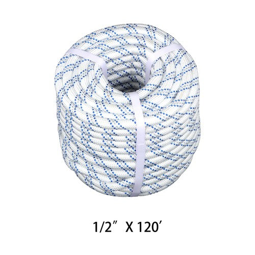 Solid Spare 1/2" x 120' Double Braided Polyester Rope 8400 Lbs Breaking Strength For Swing