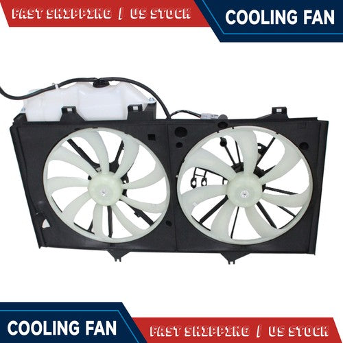Fit 2012-2017 Toyota Camry Dual Radiator and Cooling Condenser Fan w/Kettle
