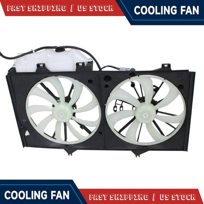 Fit 2012-2017 Toyota Camry Dual Radiator and Cooling Condenser Fan w/Kettle