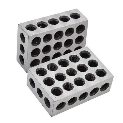 Solid Spare 1 Matched Pair 1-2-3 Blocks 23 Holes .0002" Machinist 123 Jig Ultra Precision