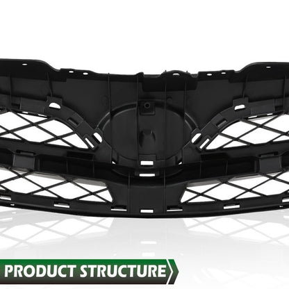 Solid Spare Fit For 2011-2013 Toyota Corolla Front Bumper Upper Grille Grill Black TO1200340