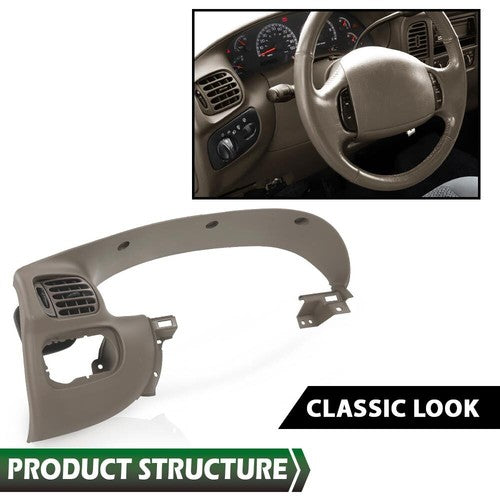 Solid Spare Fit For 1997-2003 Ford F150 Expedition Dash Instrument Cluster Bezel Panel Brown