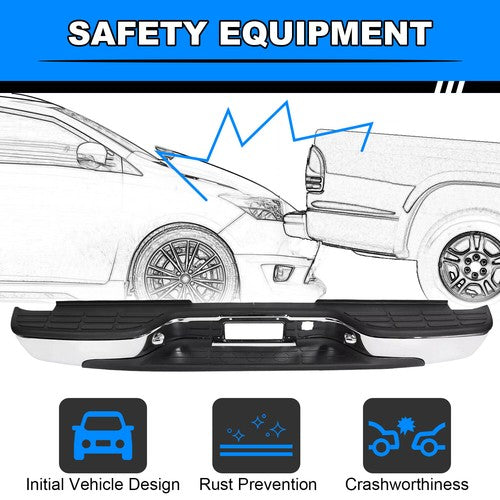 Solid Spare Complete Chrome Rear Bumper for 1999-2007 Chevy Silverado GMC Sierra 1500 2500