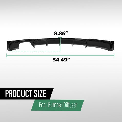 Solid Spare Fit For 2012-2019 BMW 3 Series F30 F31 M Sport Rear Bumper Diffuser Gloss Black