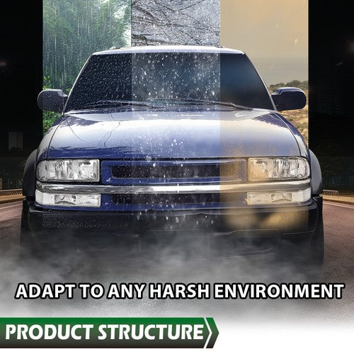 Solid Spare Fit For 98-04 Chevy S10 Blazer Chrome/Clear Corner Headlights Bumper Headlamps