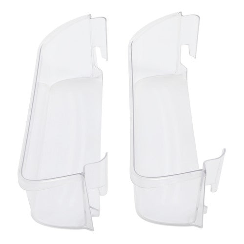Solid Spare 2Pcs Bottom Door Shelf Lower Bin Polycarbonate For Frigidaire #240323002