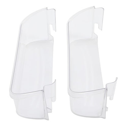 Solid Spare 2Pcs Bottom Door Shelf Lower Bin Polycarbonate For Frigidaire #240323002