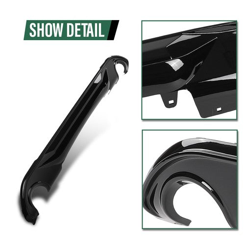 Solid Spare Fit For 2016-2021 BMW X1 F48 F49 AC Style Rear Bumper Diffuser Gloss Black