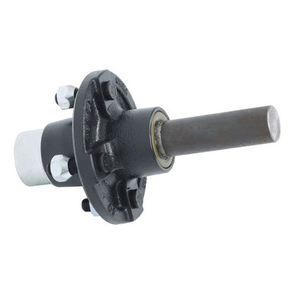 Solid Spare 1" Hub Round BT8 Spindle Trailer Axle Kit W/4 on 4" Bolt Idler 6PK Pre-Assembled