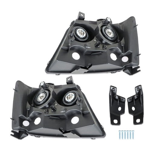 Solid Spare Chrome New For Chevy Avalanche/Suburban/Tahoe 2007-2014 Halogen Pair Headlights