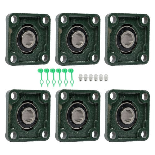 Solid Spare 6Pcs UCF204-12 Pillow Block Flange Bearing 3/4" Bore 4 Bolt Solid Base