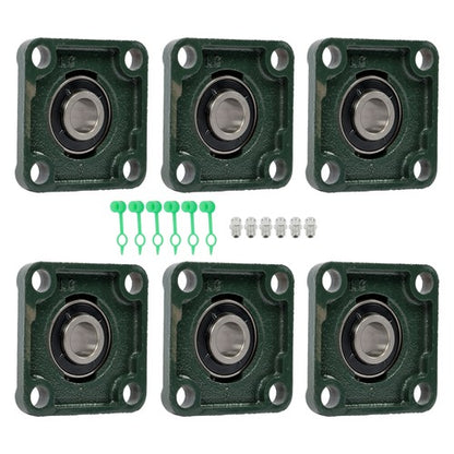 Solid Spare 6Pcs UCF204-12 Pillow Block Flange Bearing 3/4" Bore 4 Bolt Solid Base