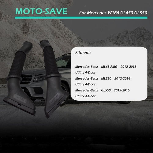 Solid Spare Pair Set of Left & Right Air Intake Hoses for Mercedes W166 GL450 GL550 GLS550