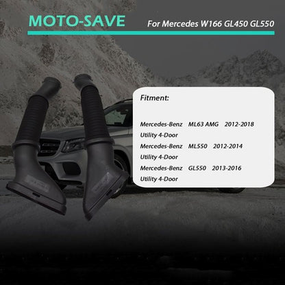 Solid Spare Pair Set of Left & Right Air Intake Hoses for Mercedes W166 GL450 GL550 GLS550