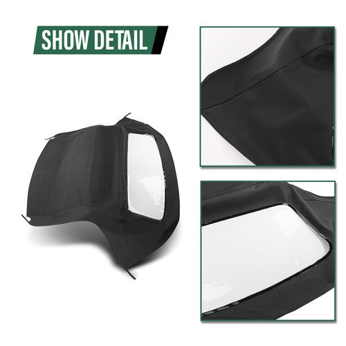 Solid Spare Convertible Soft Top & Plastic Window Fit For 1996-2002 BMW Z3 & M Roadster E36