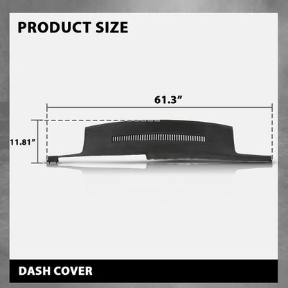 Solid Spare TPE Dash Cover Cap Black Fit For 88-94 Chevy GMC C/K 1500 2500 3500 Blazer