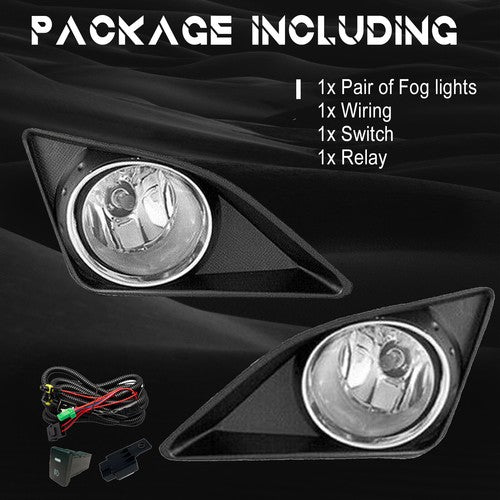 Fit 2009-2010 Toyota Corolla LE CE XLE XRS Chrome Fog Lights Lamps Pair w/wiring