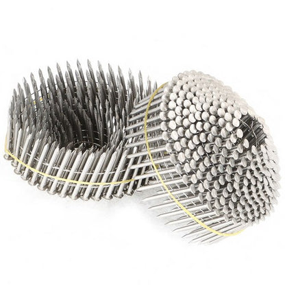 Solid Spare 15 Degree Wire Coil 1-1/2” ×.09” Ring Shank Stainless Steel Siding Nails 1200Pcs