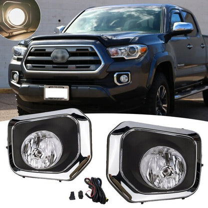 Fit 2016-2022 Toyota Tacoma SR SR5 Front Halogen Fog Lights Lamps w/Wiring