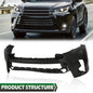 Solid Spare Front Bumper Cover Fit For 2017 2018 2019 Toyota Highlander Replacement