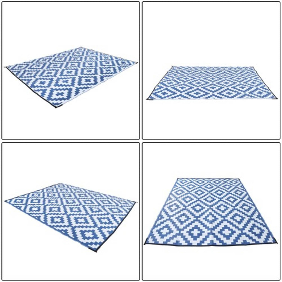 Solid Spare Outdoor Waterproof Foldable Plastic 8x10FT Navy Blue White Outdoor Carpet