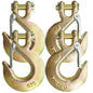 Solid Spare 4 Pack G70 3/8" Clevis Slip Hook w/ Latch Trailer Truck Transport Tow Chain Hook