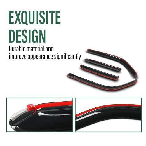 Solid Spare In-Channel Rain Guards Window Vent Visors Shade Fit For 10-24 Toyota 4Runner