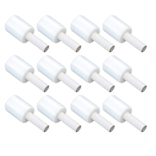 Solid Spare 12 Rolls 5" in. x 1000FT 80 Gauge Stretch Shrink Film Hand Wrap with Handle